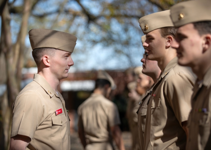 Students in a Navy ROTC class at Georgia Tech